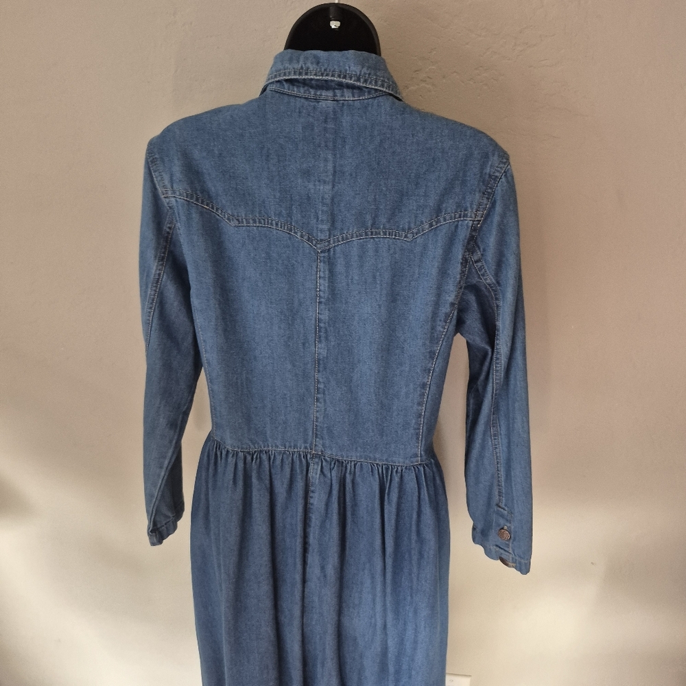 Vintage 80s Western Yeehaw Long Sleeve Dress Small - Picture 7 of 10